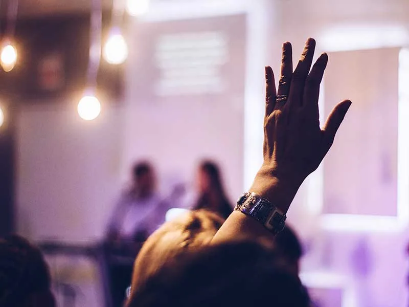 volunteer Person ith hand up